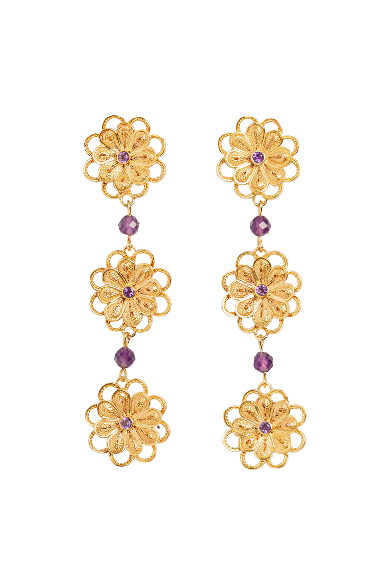 Astraea Amethyst oorhangers