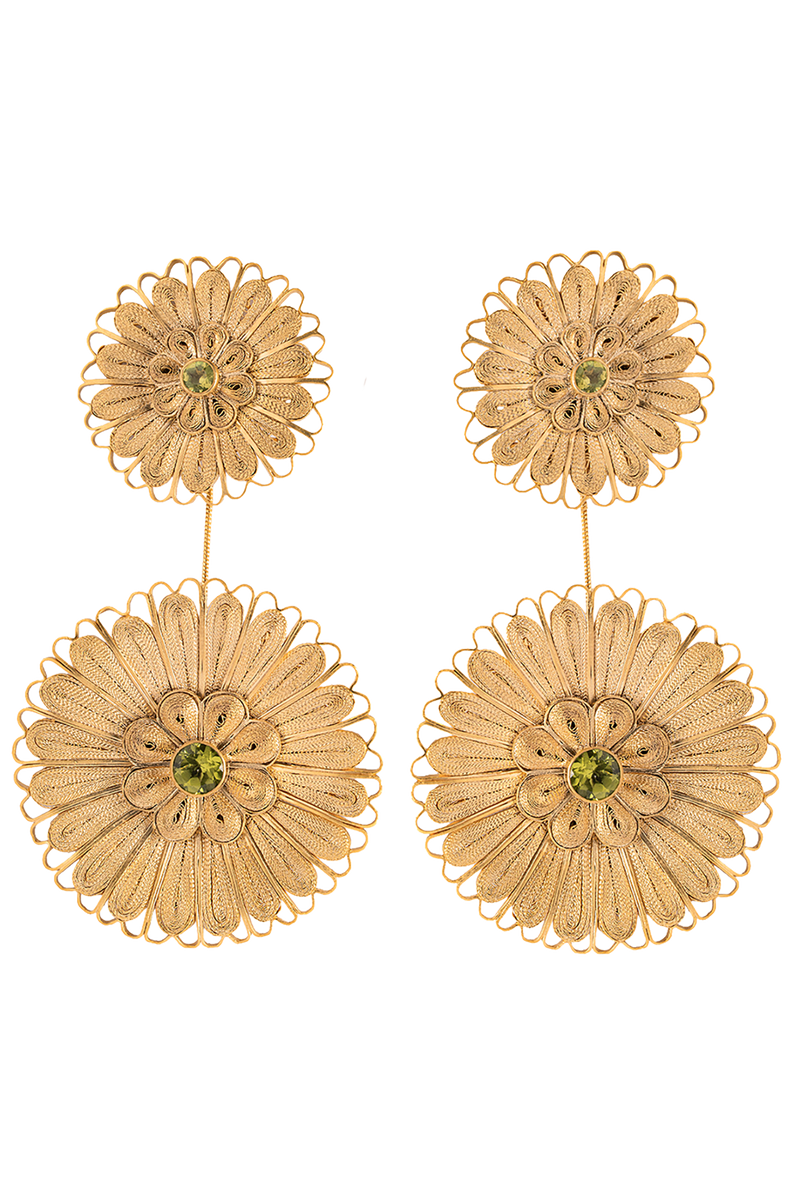 Margarita Peridot Blossom oorhangers