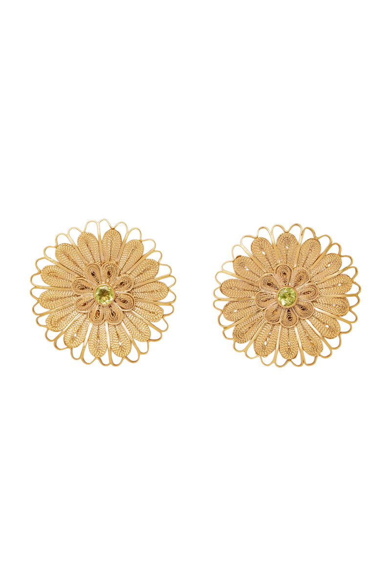 Margarita Peridot Blossom oorhangers