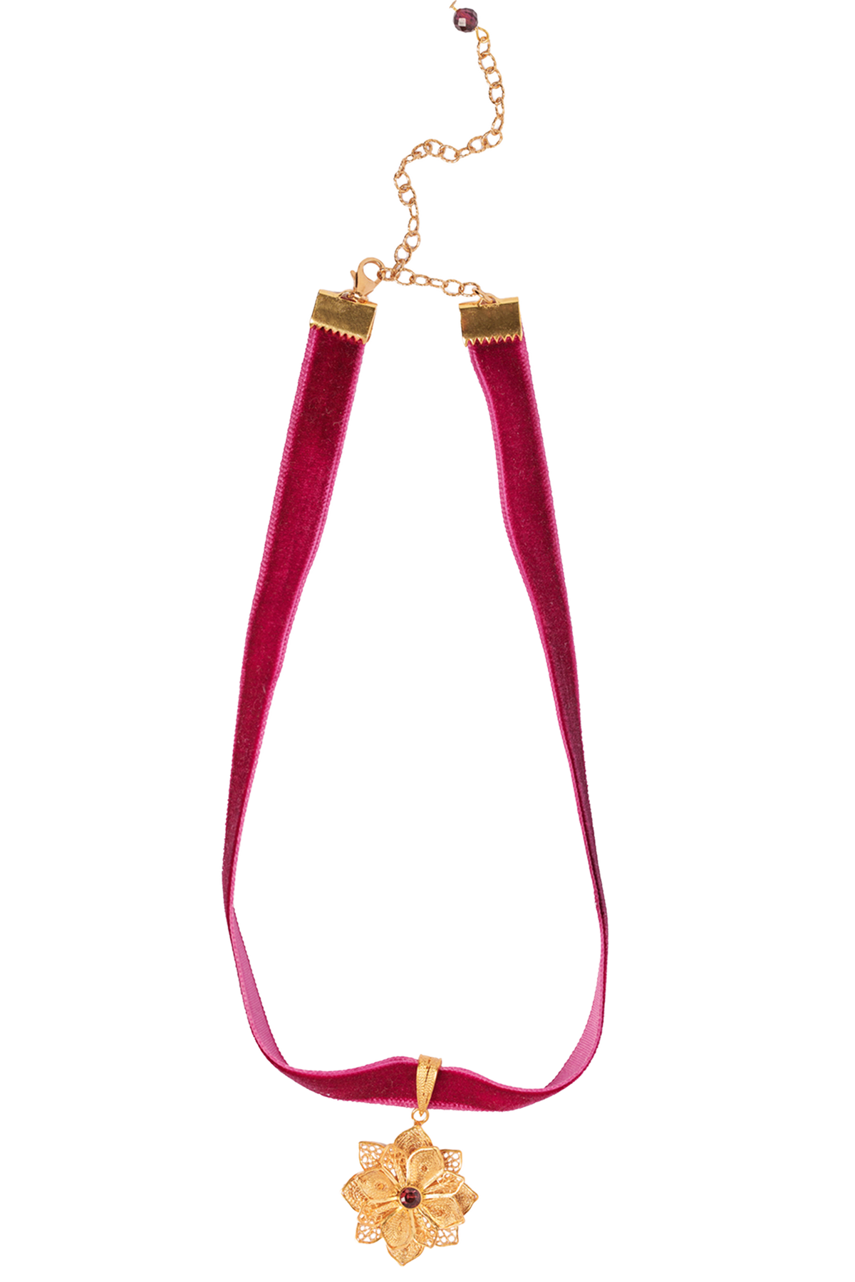 Rosalia Rhodolite velvet choker