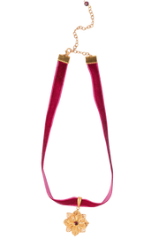 Rosalia Rhodolite velvet choker