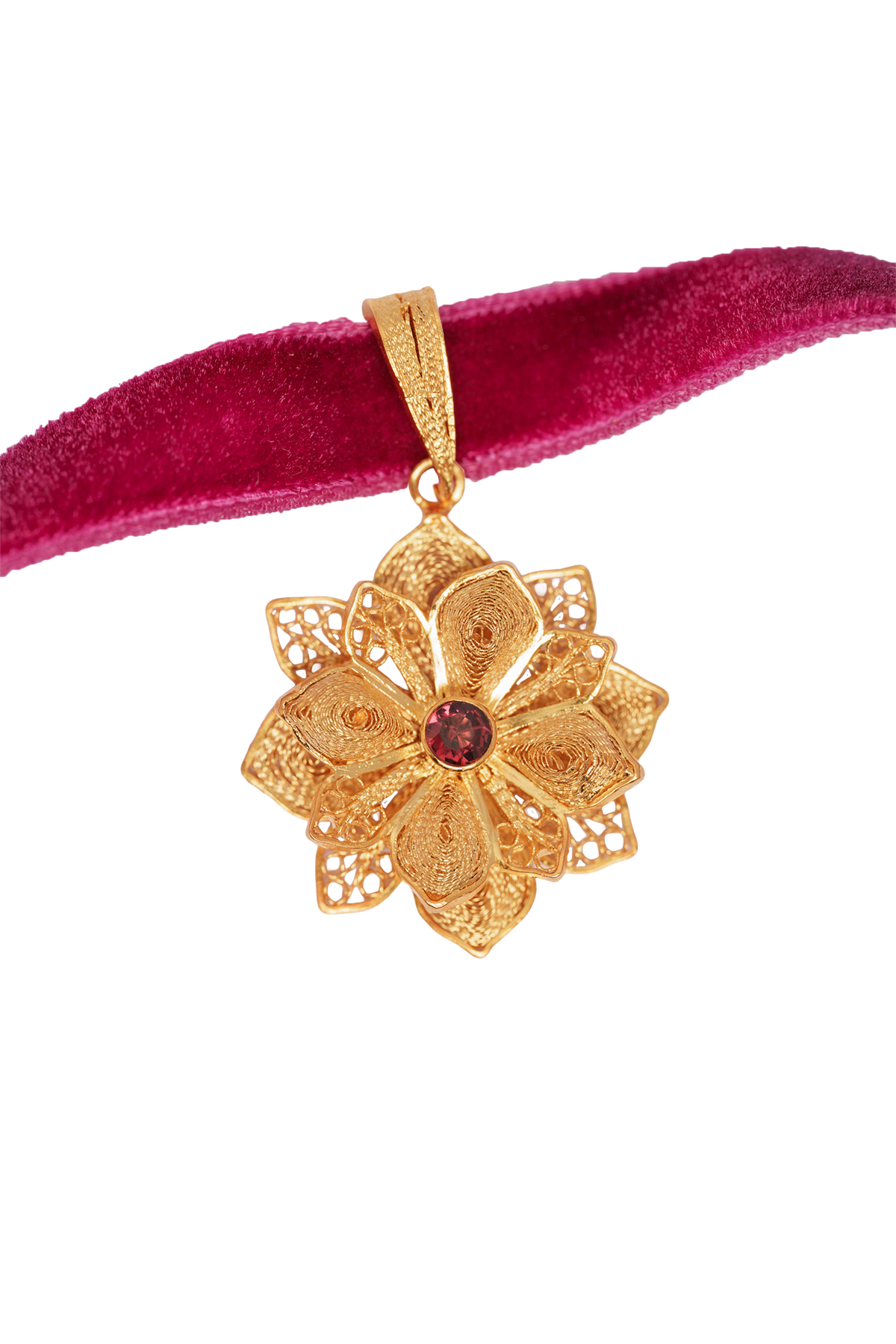Rosalia Rhodolite velvet choker
