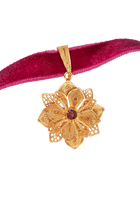 Rosalia Rhodolite velvet choker